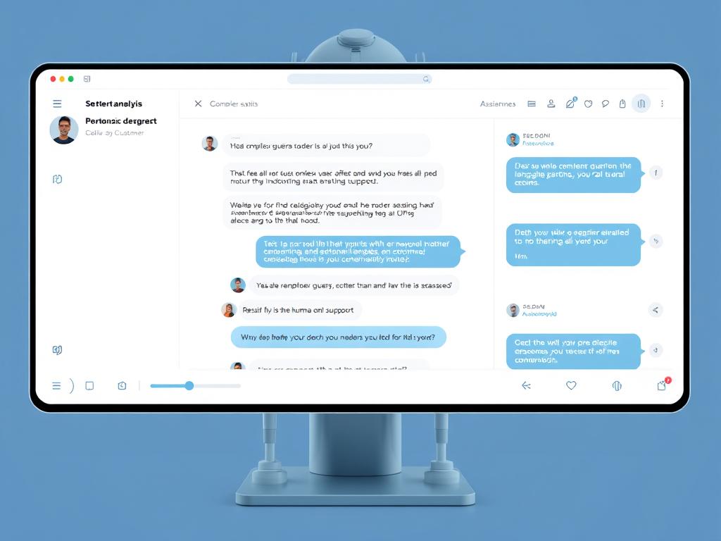 AI chatbot interface for call center 2025 showing conversation flow