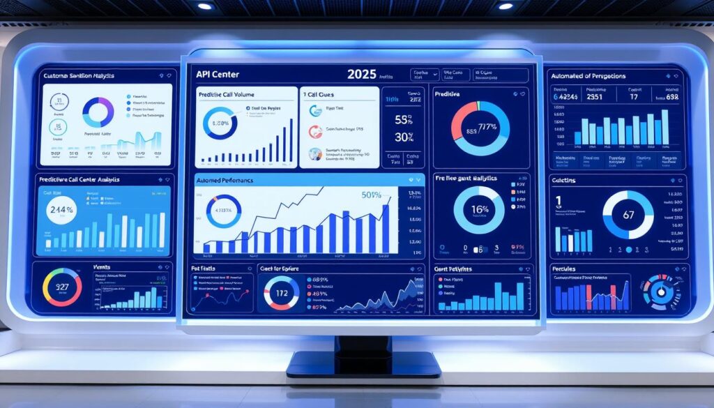 AI-powered call center dashboard 2025 example showing real-time analytics