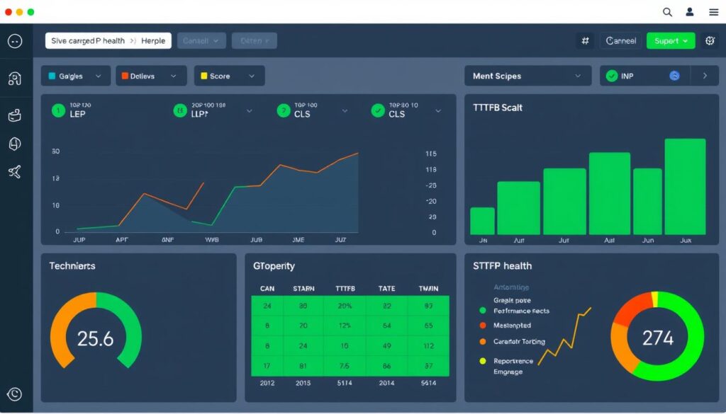 Core Web Vitals dashboard showing key metrics for SEO trends 2025 Core Web Vitals dashboard showing key metrics for SEO trends 2025
