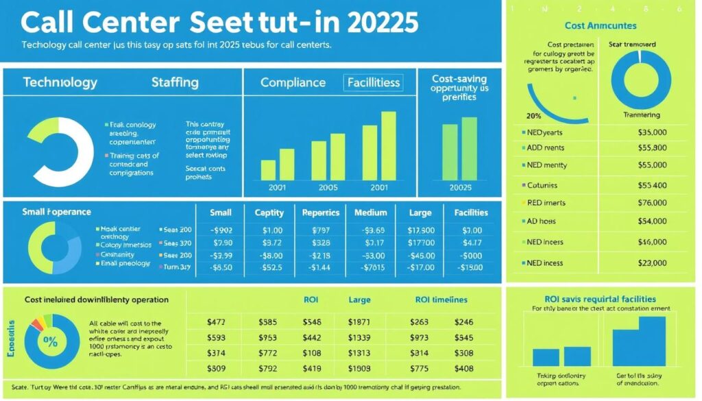 Cost breakdown chart for call center setup in 2025