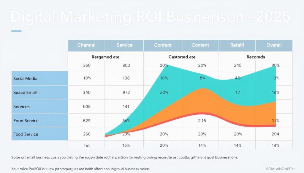 Digital marketing ROI comparison chart for small businesses