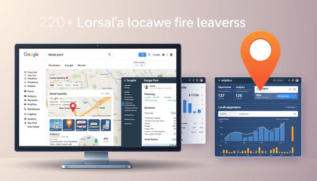 Local SEO strategies for small businesses in 2025 showing map listings and search results