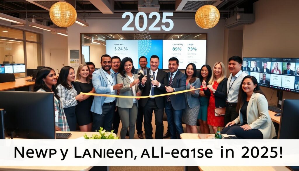 Successful call center launch celebration with team in 2025