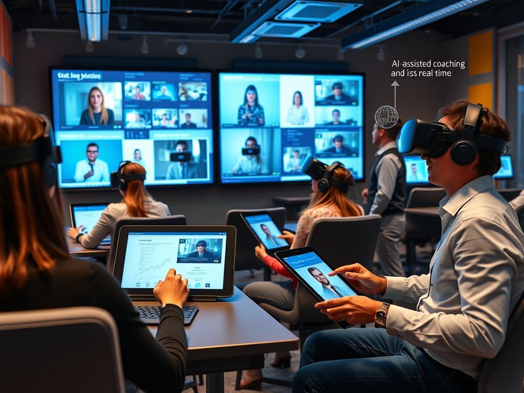 Virtual reality training session for call center agents in 2025