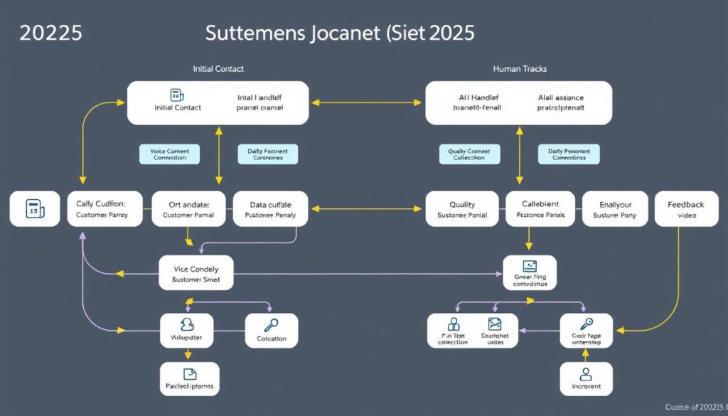 Workflow automation diagram for call center operations in 2025