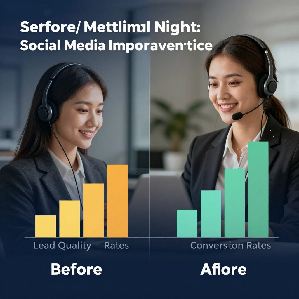 Before and after results from a call center social media campaign Before and after results from a call center social media campaign