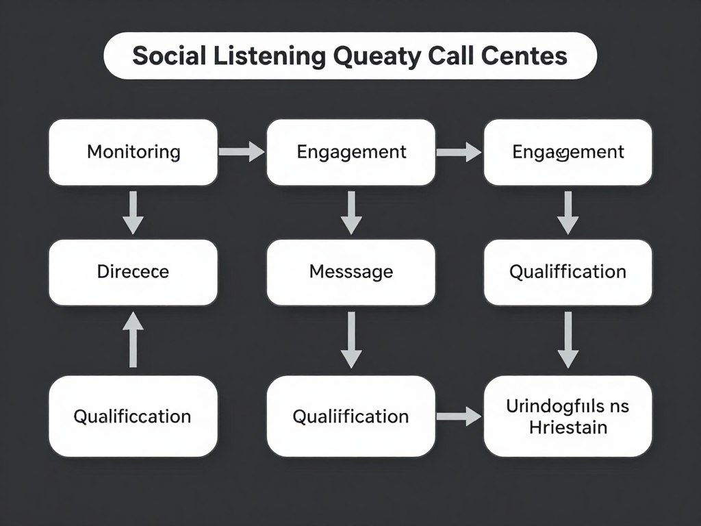 Workflow diagram showing how to move from social listening to qualified leads Workflow diagram showing how to move from social listening to qualified leads
